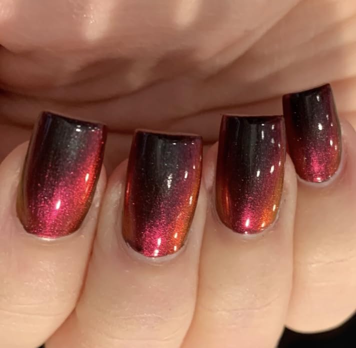 Polish Me Silly Poker Face - Black and Red Mega Multichrome Oil Slick Nail Polish 15 mL