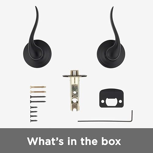 Miniatura 5 de Kwikset Tustin Manija de Puerta de Paso Interior, Palanca para Puertas de Armario y Pasillo, Palanca de Manija Reversible Sin Bloqueo, Bronce