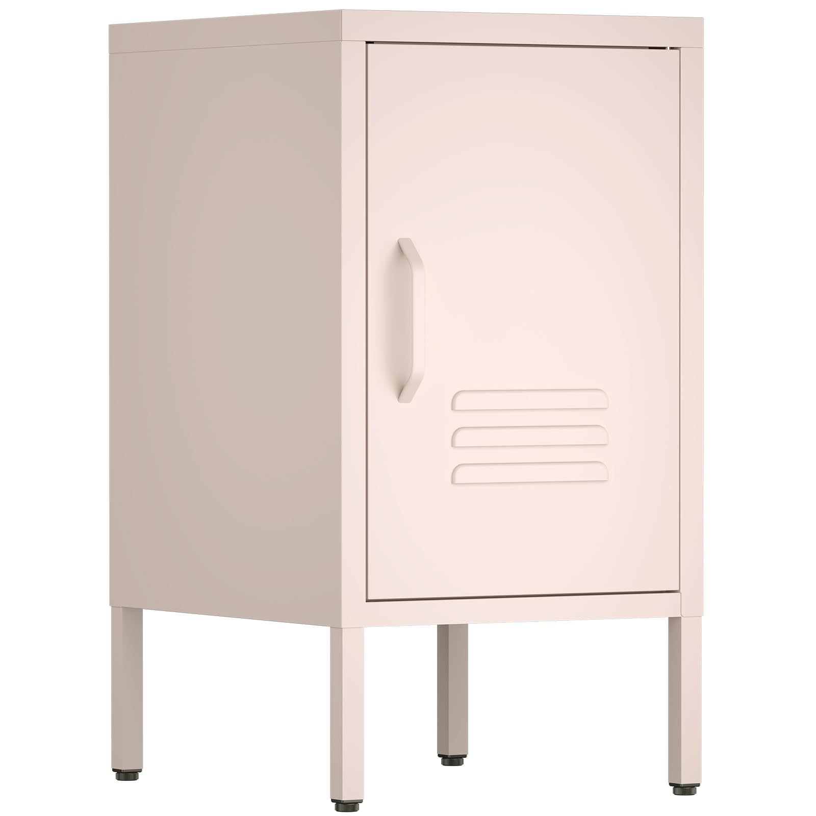 IRONFFICE Metal Cabinet Locker Nightstand with Shelf (Pink)