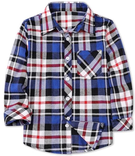 Image of Betusline Boy and Men Button Down Plaid Shirt | Soft,Breathable and Comfortable Fabric