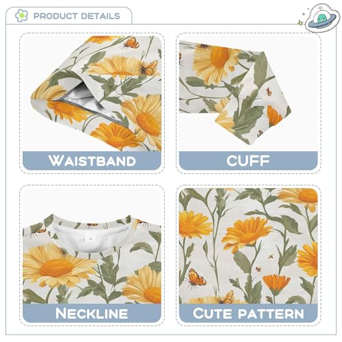 JUNZAN Retro Calendula Silver Little Girls Sweatshirt Hoodie Crewneck Kids Hoodies Boys Party 4T3