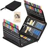 KALOUR Premium 144 Drawing Pencil Set,including 120 Colored Pencils and 24 Sketch Kit,Art Pencil Kit in Zippered Travel Case, for Drawing,Sketching and Coloring,Ideal for Beginner,Artists and Adults