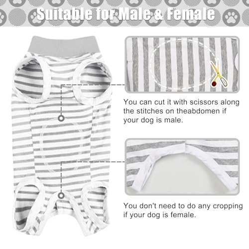 Image of FEimaX Dog Surgery Recovery Suit Female and Male Spay with Pee Hole, Pet Body Suits for Puppy After Spayed, Neuter Surgical Onesie for Small and Medium Dogs Cats, Alternative Bandages E-Collar & Cone