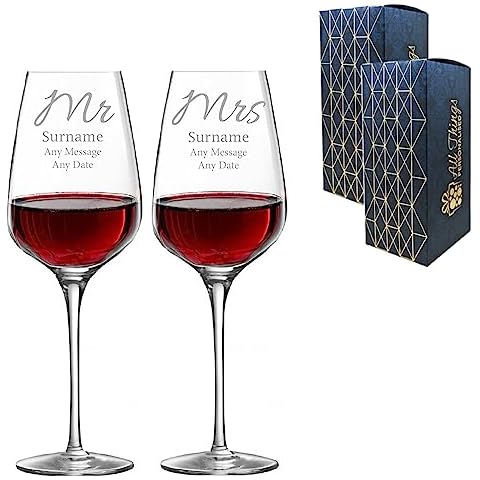 Personalised Mr and Mrs Wine Glass Set Cover