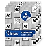 VIOKS Set 4x Fettfilter Dunstabzugshaube Universal 570x470mm - Filtermatte Dunstabzugshaube / Filter Dunstabzugshaube Zuschneidbar / Vlies Dunstabzug