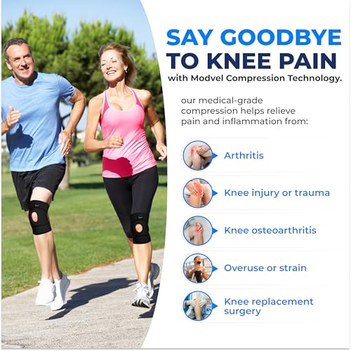 Image of Modvel ELITE Knee Brace for Men & Women - Patella Gel Pads & Side Stabilizers for ACL, Meniscus Tear, Arthritis & Injury Recovery - Maximum Support for Running, Sports & Joint Pain Relief