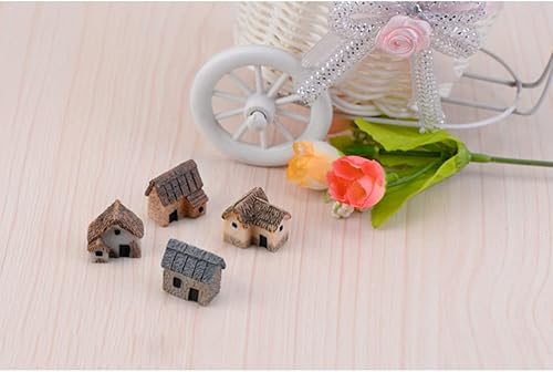 Miniatura 6 de 6 piezas de figuras de casa en miniatura, adornos de jardín de hadas, manualidades de bonsái, mini paisaje, decoración de casa pequeña para