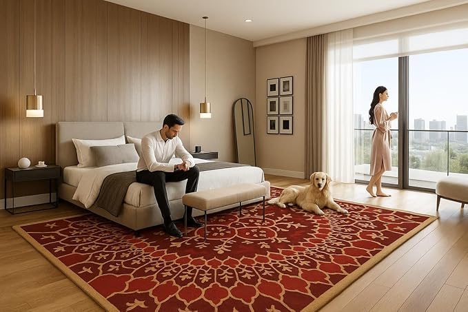 Image of Luxurious Tufted Woolen Carpet Collection Size 10 X 12 Feet (Color-Multi)