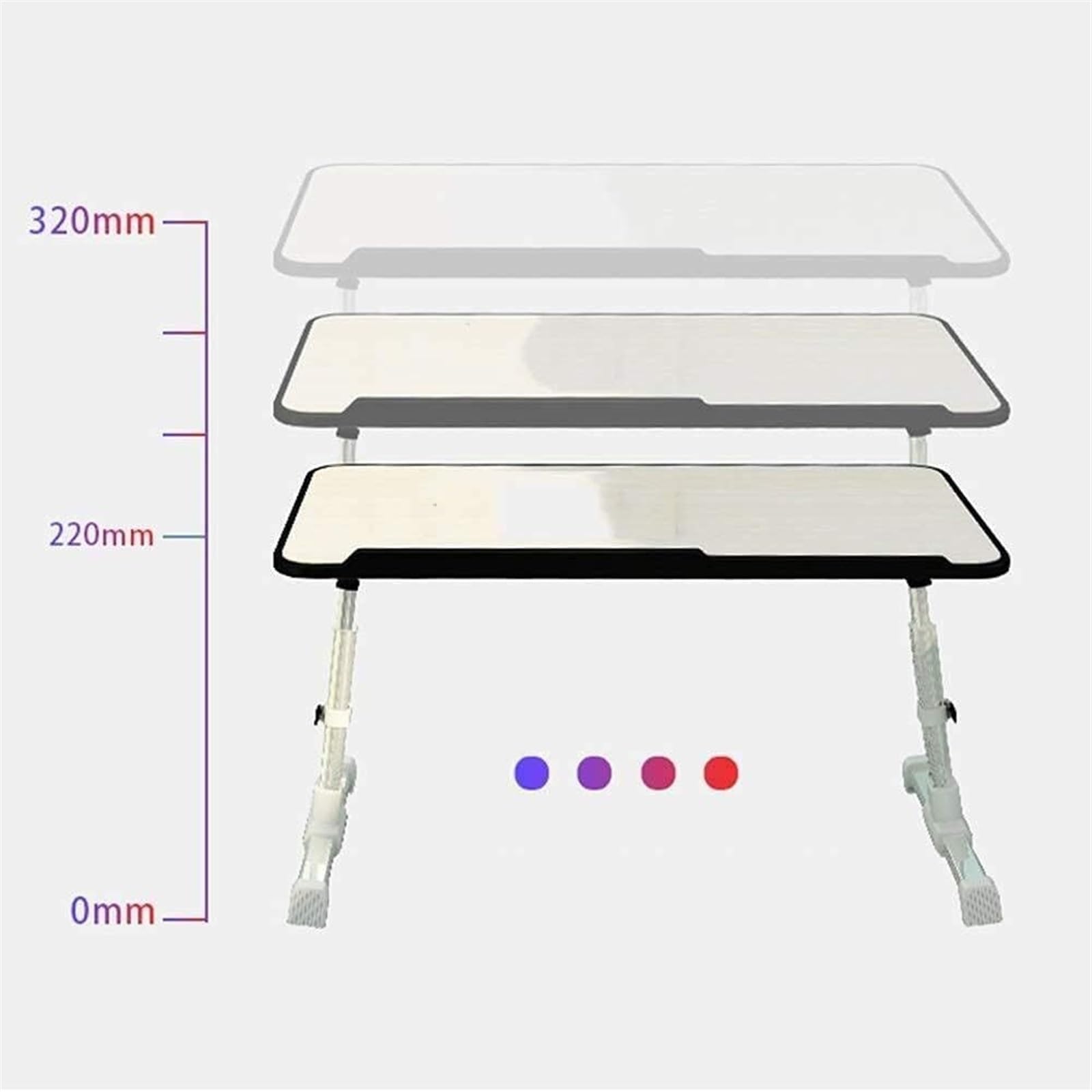 Tablette de lit pour Ordinateur Portable, Support de Souris réglable en Hauteur, Bureau Pliable pour Ordinateur Portable, Bureau d'appoint Pratique et Efficace
