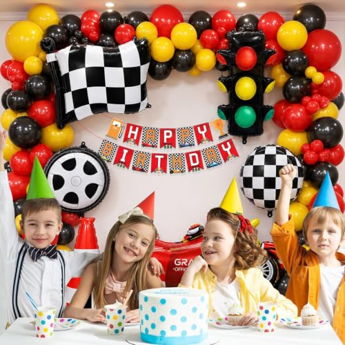 Image of Rozi Decoration Racing Car Birthday Parties Decoration Items (Pack of 69 Pcs)