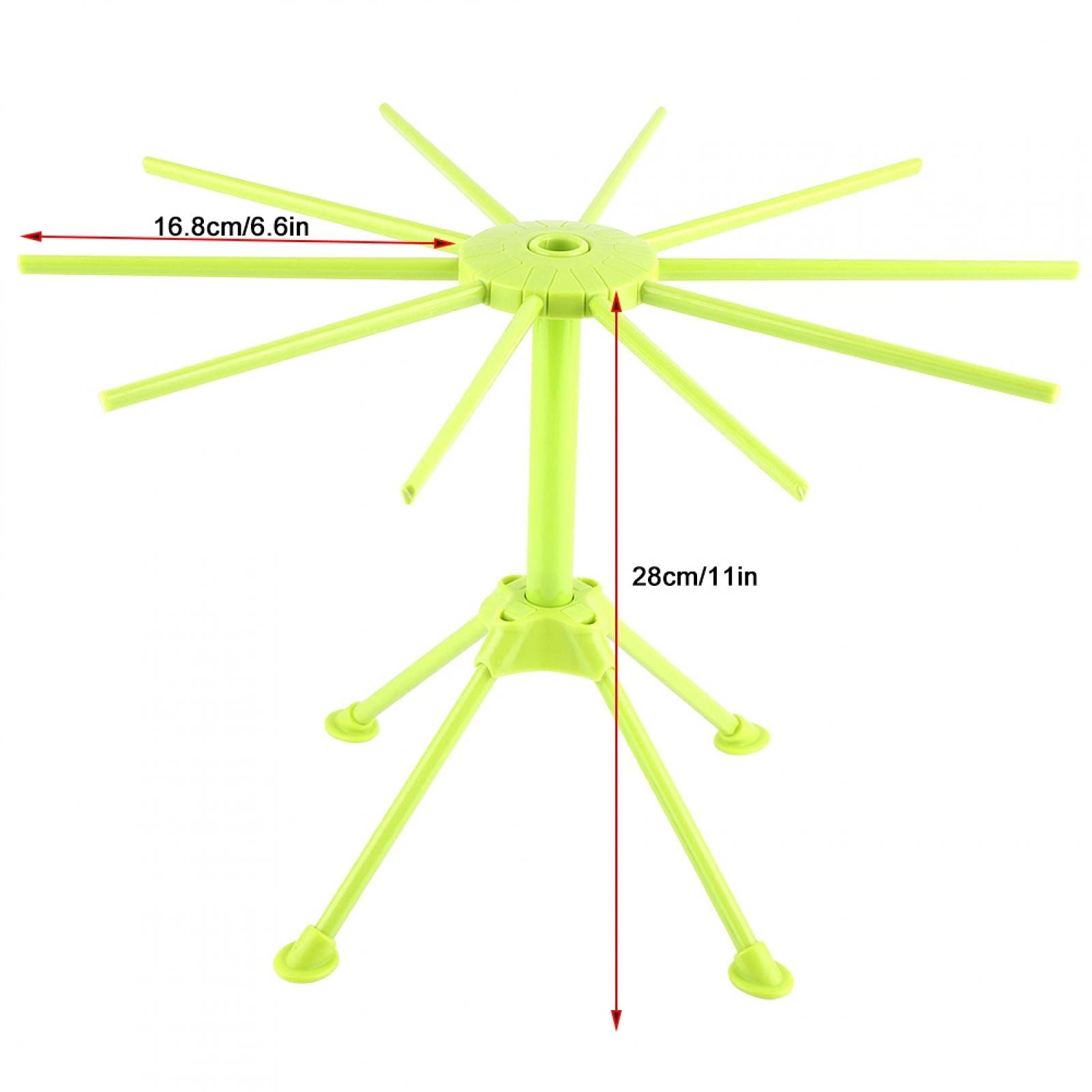 Tyenaza Noodle Spaghetti Pasta Drying Rack Stand Dryer Foldable Kitchen Tool with Additional Stainless Steel Noodle Lattice Roller(Green)