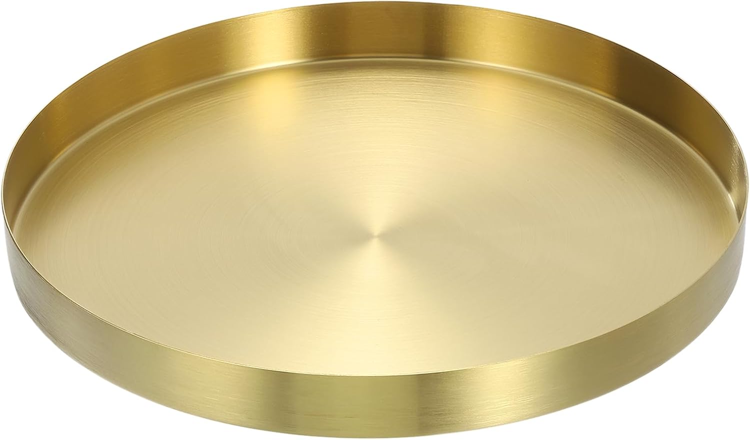 uxcell Stainless Steel Decorative Tray 7.9" Round Serving Tray Metal Decorative Plate for Jewelry, Makeup, Candle, Kitchen Tableware, Black