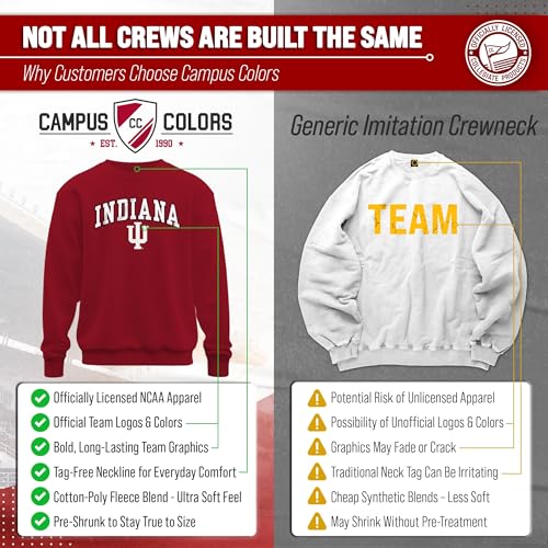 Image of NCAA College Sweatshirt Fleece Crewneck Pullover for Men and Women | Officially licensed NCAA college gameday crewneck pullover - 9 oz fleece lined sweatshirt with arch and logo design