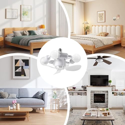 Ventilateur de plafond avec éclairage intégré E27 pour intérieur et ferme - 5