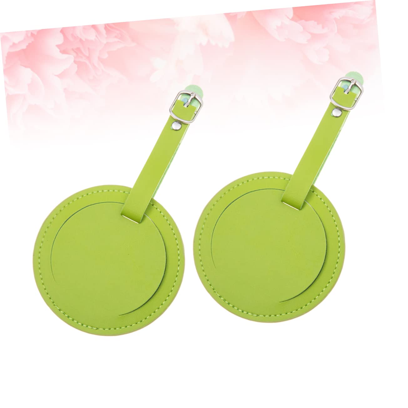 Abaodam 2sets Luggage Tag for Airplane Round Luggage Id Tag Travel Case Bright Leather Id Labels 2pcs*2