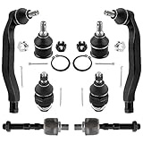 BOXI (Set of 8) Front Inner & Outer Tie Rod Ends + Upper & Lower Ball Joints Suspension Kit Fit for Honda Prelude 1992 1993 1994 1995 1996 Coupe Models | Replace ES80680 ES80679 EV800296 K90490 K9817