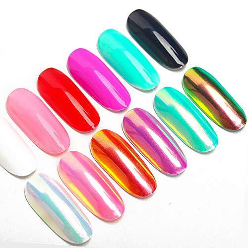 Freeorr 2 Stk. Aurora Chrom Nagel Pulver, Nagel Glitter Mirror Effekt Pigment Mermaid Chrome Nagelpulver, Langlebig… – Bild 8