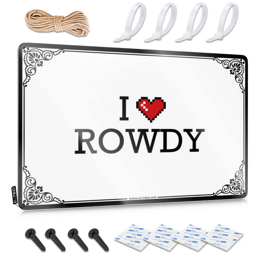 Stuff Work Funny Wall Signs - I Love Rowdy Fun Rustic Wall Hanging(20X30CM)