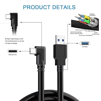 【未使用開封品】 Quest Link Cable USB Type-C Amazon.com: QCEs Link Cable 16FT(5M) Compatible with Meta