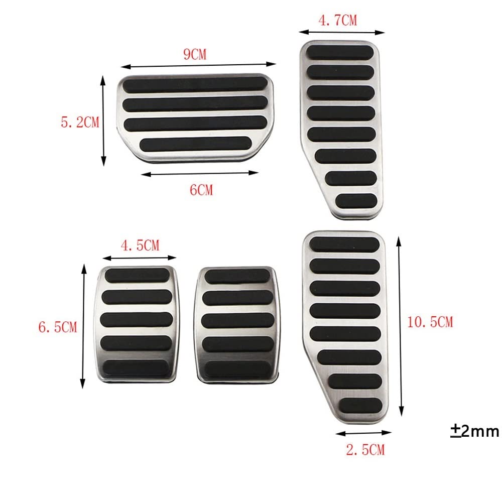 Couvercles Pédales Pour Nissan X-Trail, Rogue T32, Qashqai Sport J11 (conduite à Gauche) - Acier Inoxydable, Antidérapant - 2 Pièces (AT)