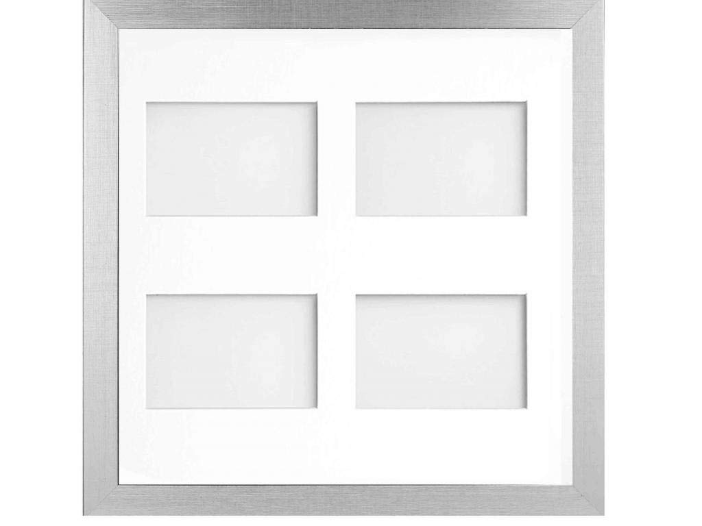 Frame Company Simpson Silver Multi Aperture Photo Frame, 40x40cm for 6x4 inch (x4)