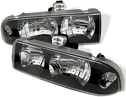 AKKON - For 98-05 Chevy S10 | Blazer Pickup Truck Black Bezel Headlight Lamp Replacement