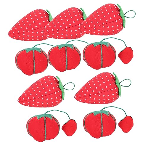 DOITOOL 10pcs Convenient Pin Cushion Adults Small Sewing Kit Household Needle Cushion Sewing Needles Quilting Wrist Sewing Machine Supplies Stitch Accessories Embroidery Hand Red Cotton