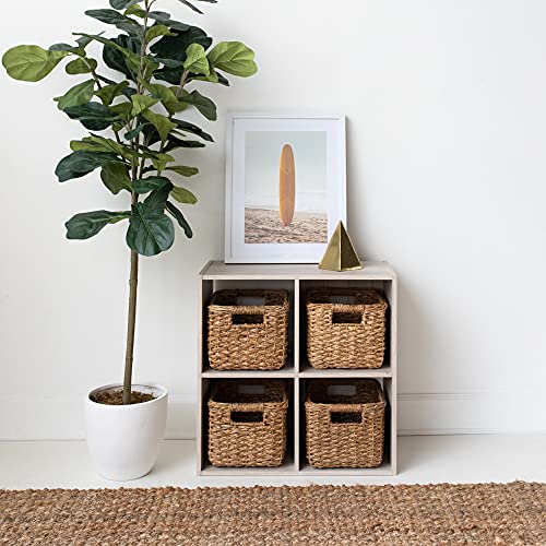 Signature Design by Ashley Socalle Modern 4 Cube Storage Organizer or Bookcase, Whitewash