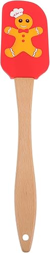 NUOBESTY Espátulas de silicona navideñas para hornear, espátula de decoración de tartas, linda espátula de Navidad resistente al calor, espátula de