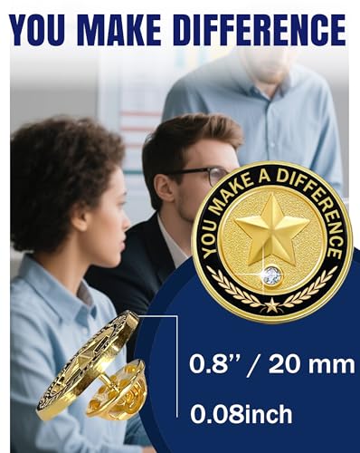 50 Pcs Employee of the Month Pins, Recognition Enamel Pin Bulk, Performance Reward Gift for Staff Team Volunteer - You Make a Difference Lapel Pin2
