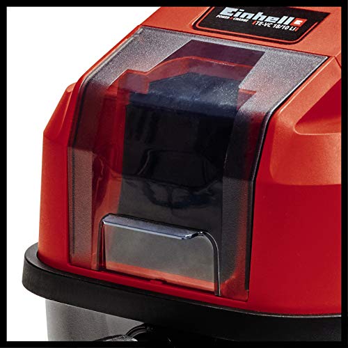 Einhell Accu Nat-/ Droogzuiger TE-VC 18/10 Li-Solo Power X-Change, Li-Ion, 18 V, 10 liter tank, incl. 2 m slang, voeg-/borstelmondstuk + bekleding/universeel mondstuk, zonder accu en lader, Rood-Zwart - Image 7
