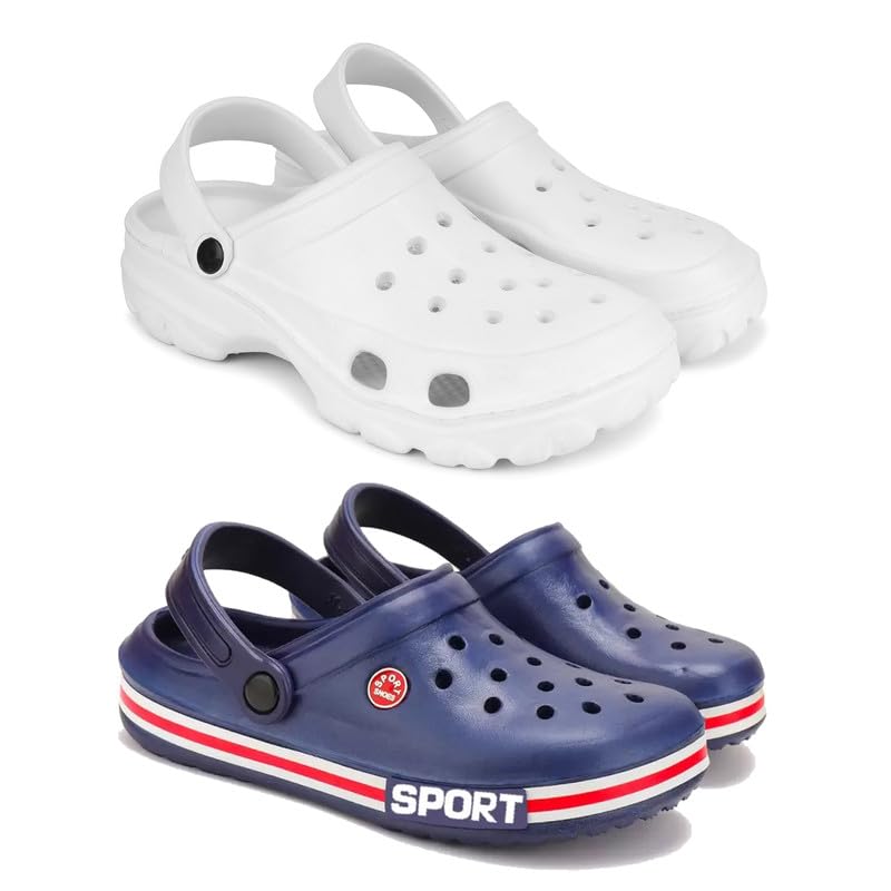 Image of WINGSCRAFT-Lightweight Classic Clogs || Sandals with Slider Adjustable Back Strap for Men-Combo(2)-3122-3014