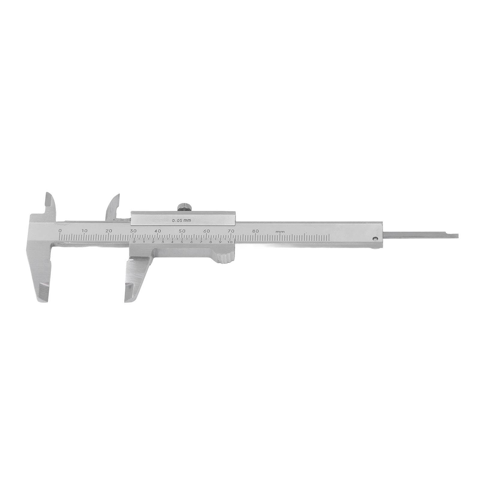 Fabater Pie de Rey de Precisión de Acero Inoxidable, Herramienta de Medición Portátil de 0 a 80 Mm para Objetos Pequeños, Pie de Rey Resistente Al óxido y la Erosión, Ideal para Procesamiento Mecánico