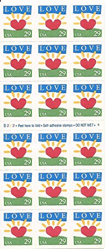 United States Postal Service US Stamp - 1994 Love Sunrise - Booklet Pane of 18 Stamps #2813a by USPS