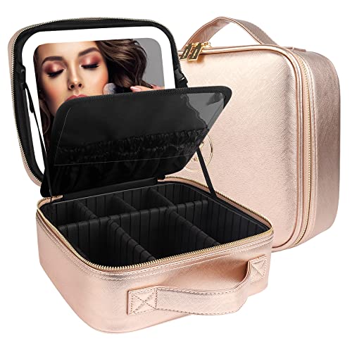 MOMIRA Travel Cosmetic Train Case with Light