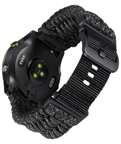 BINLUN Compatible with Garmin Watch Band 20mm 22mm 26mm, Heavy-Duty Braided 550 Paracord Nylon Sport Replacement Strap Design for Quickfit Fenix/Fit for Forerunner/for Instinct/for Quatix/for MARQ
