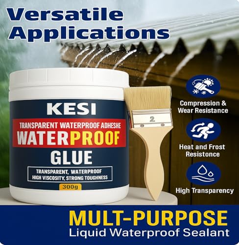 Image of KESI ORNAMENTS Waterproof Adhesive Glue - Strong Multi-Purpose Repair Glue for Wood, Plastic, Metal, Rubber, Ceramic & More - 300g Heavy Duty Industrial Strength Bonding Glue