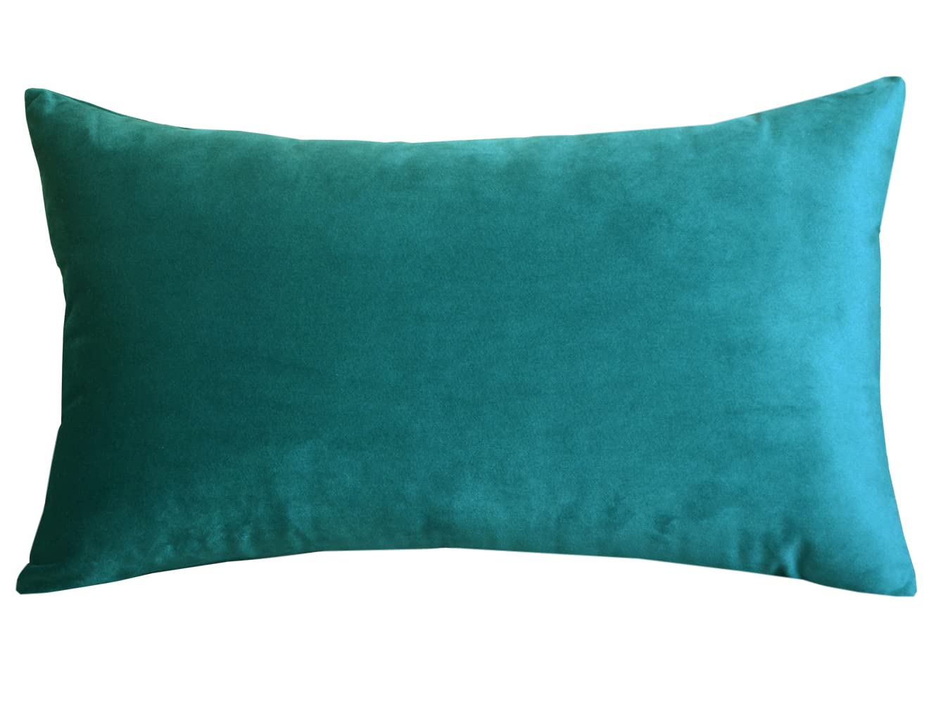 Lutanky Velvet Cushion Covers Lovely Rectangle Throw Pillow Cases Soft Solid Decorative Pillow Covers for Sofa Bedroom Car 12x20 Inch 30 x 50 cm (peacock green, 1 Piece) โ image 1