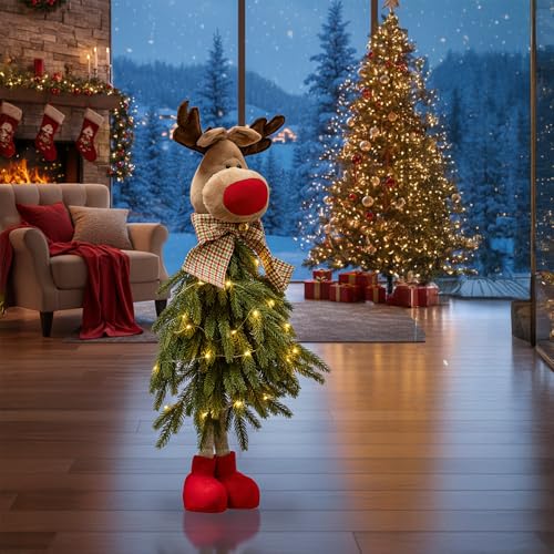 EUROtops Großer LED-Elch mit 20 warmweißen LEDs – Weihnachtsfigur...