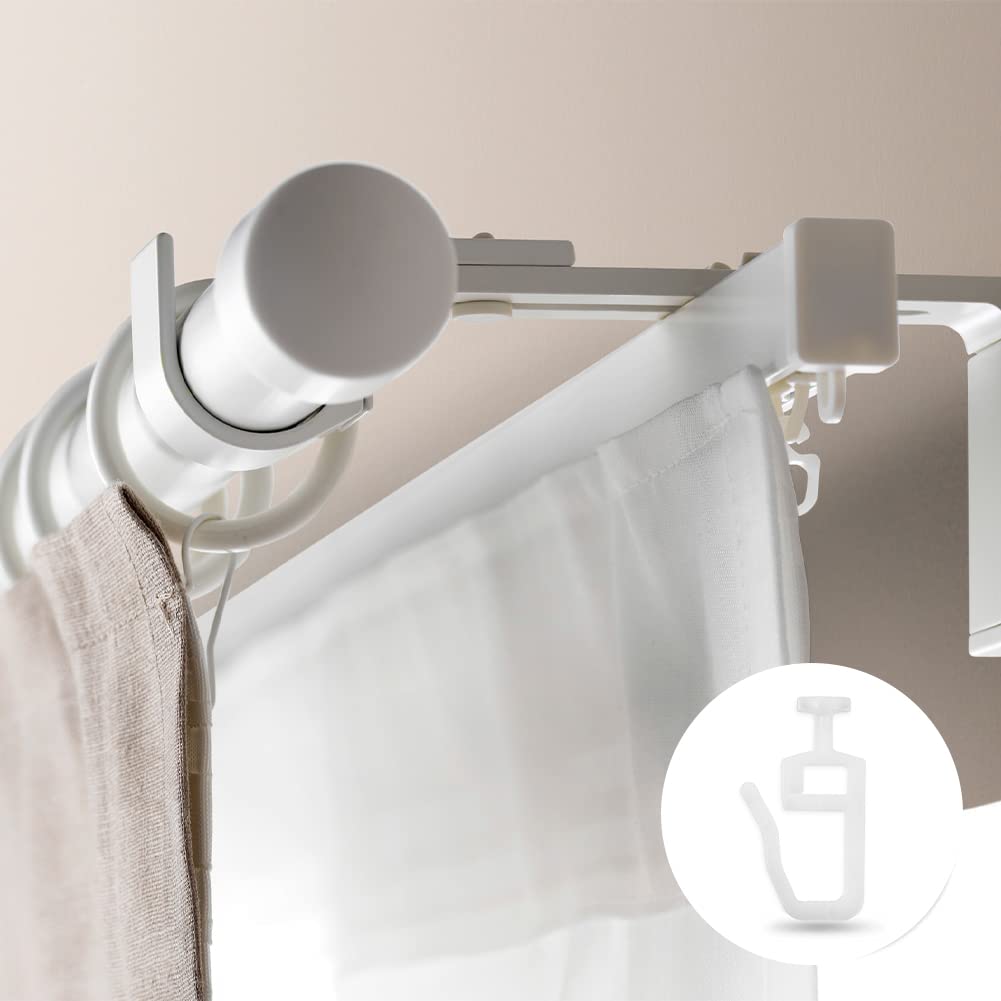 100 Ganci Per Tende Scorrevoli - Cursori In Plastica Per Binari, Scorrimento Silenzioso - Foto 9