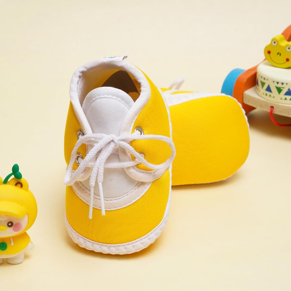 Neska Moda Unisex Baby Booties For 6 to 12 Months (Yellow) 3