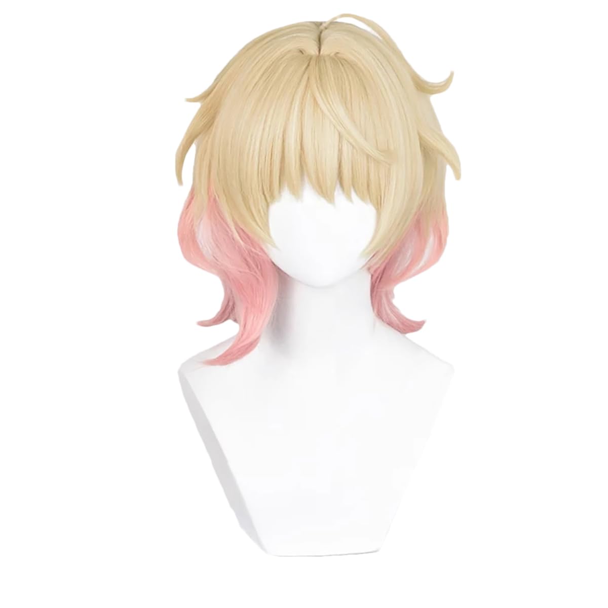 PRIOUTZ Costume Wig for Emilie Cosplay Blonde Pink Wigs Women Anime Party Synthetic Hair