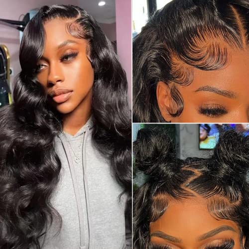 Body Wave Lace Front Wigs Human Hair Pre Plucked