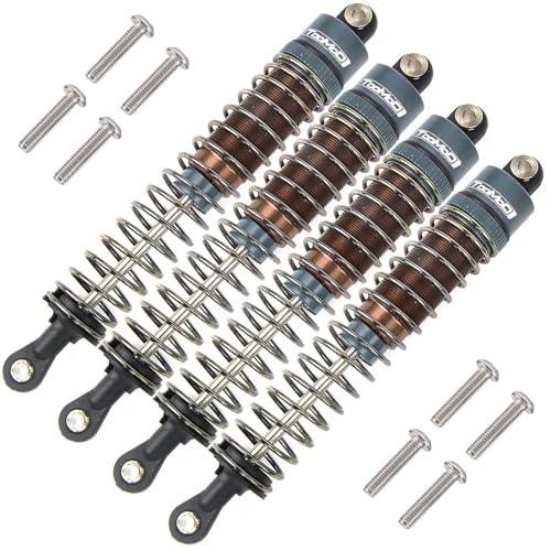 TOOMOD 1/10 90mm RC Oil filled Shock Absorbers kit for Tamiya Bullhead SuperClod Buster TRX4 Axial SCX10 D90 Crawler Car Truck Car Upgrades Replace Parts (Grey)