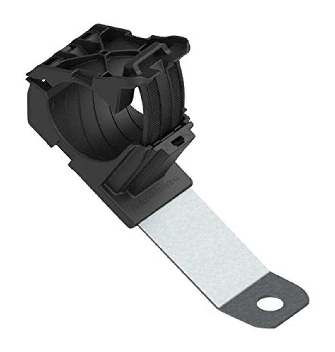 151-01491 Ratchet P Clamp, 0.76"-1.42" Bundle Dia., 30° Long Length, 0.51" Hole Dia., PA66HIRHSUV, Black, 1.37" Width, 7.49" Length (Pack of 140)