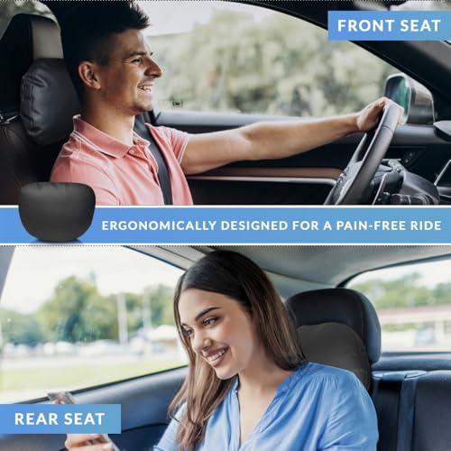 Image of Neodrif 'CloudFlex' Car Back Seat Neck Rest Cushion - Ergonomic Neck Support with Premium Fiber Fill, Pain Relief for Neck and Shoulder (Color-Black)