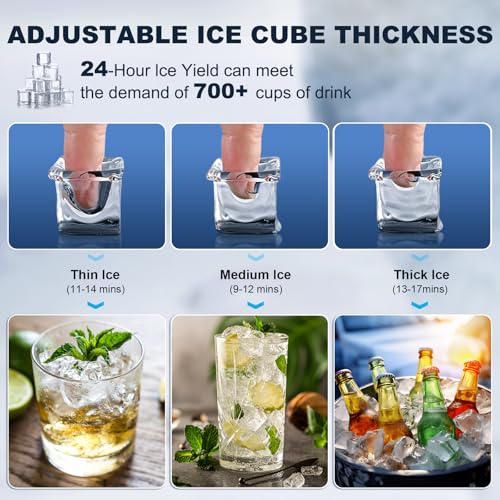 Image of Commercial Ice Maker Machine, 160 lbs /24H with 30 lbs Storage Bin