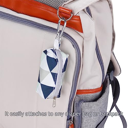 Image of Diaper Bag Dispenser with 80 Disposable Unscented Waste Bags (4 Refill Rolls) for Baby and Toddler Poop or Dirty Clothes (Triangle)