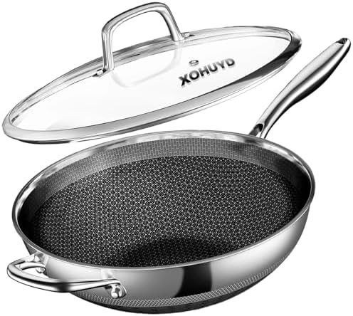 Wok Pan, 13-Inch Stainless Steel Woks & Stir-Fry Pans Nonstick, Wok Pan with Lid for Induction, Electric, Gas, Halogen, All Stoves, Professional PFOA Free Cookware, Dishwasher & Fast Heat - Thumbnail 2