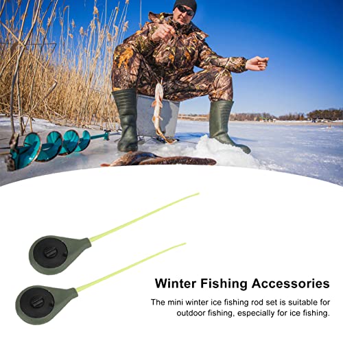 Jadeshay Winter Hengel 2 Sets Winter Mini Hengel Ultralight Draagbare Ijs Vissen Solid Staaf Polen met Houder voor Winters - Image 8